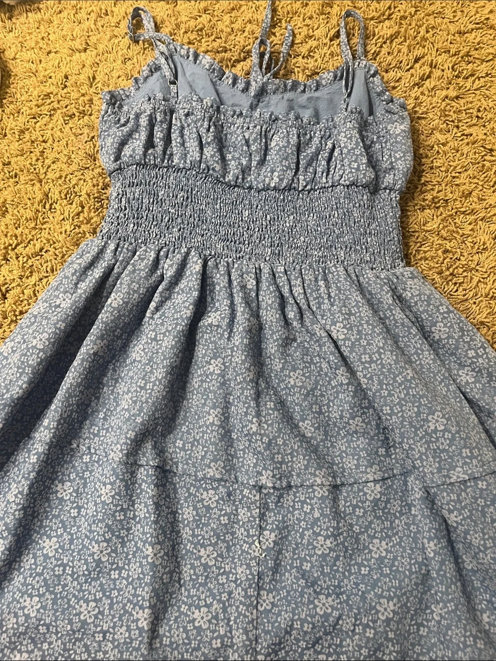 Smocked Light Blue Floral Sundress for Girls